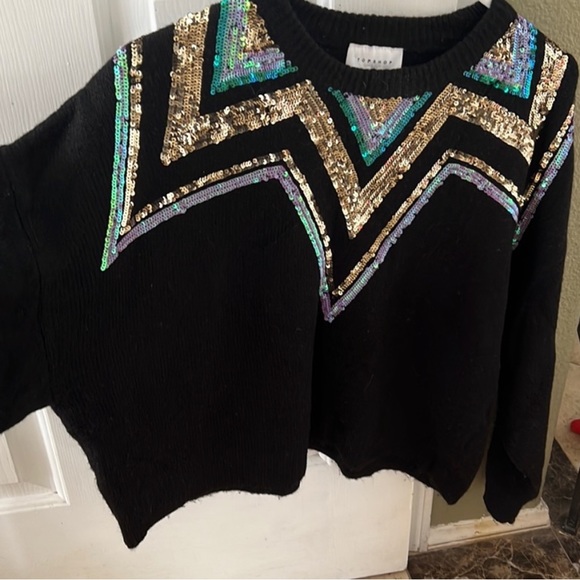 TOPSHOP black sequined sweater - Picture 4 of 4